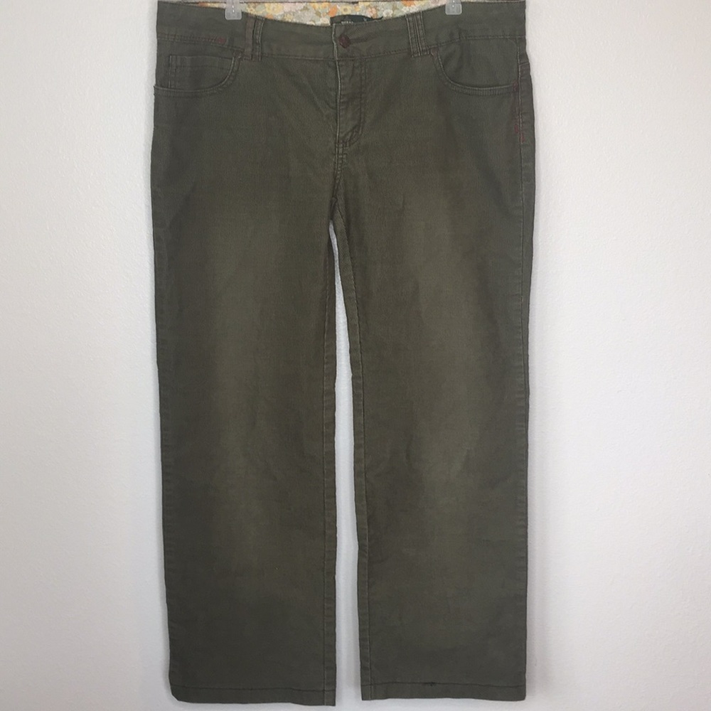 PrAna olive green corduroy pants